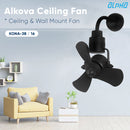 Alkova Kipas Siling  Ceiling Fan 16" KONA-3B/16 (Walnut/MB) (MattBlack)