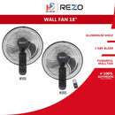 Rezo Kipas Dinding - 18'' Wall Fan W10S (Pull String) W20S (Remote Control)