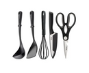 Tefal Kitchenware 5 Pcs Set (Chef Knife 15cm + Kitchen Shears 21cm + Ladle Spatula + Wok Spatula + Bievenue Whisks)