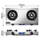 Midea Dapur Gas Keluli Tahan Karat 2 Penunu - 2 Burner Stainless Steel Gas Stove MGS-T2133S