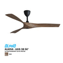 Alpha Alkova AXIS Kipas Siling Ceiling Fan 56" AXIS-3B/56 (Grey Wood/MB) (Oak/MB) (MattBlack)