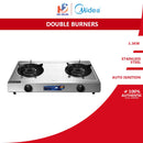 Midea Dapur Gas Keluli Tahan Karat 2 Penunu - 2 Burner Stainless Steel Gas Stove MGS-T2133S