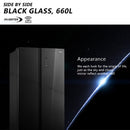 Midea Peti Sejuk 660L Side By Side Inverter Fridge WIFI Refrigerator Glass MDRS712FIE63B (Black) MDRS712FIE61W (White)
