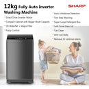 Sharp Mesin Basuh Automatik - 12kg Fully Auto Washing Machine Inverter ESW12SM