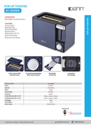 DENN Pembakar Roti Bread Toaster 2-Slice Pop Up BT-2650DB
