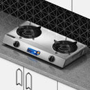 Midea Dapur Gas Keluli Tahan Karat 2 Penunu - 2 Burner Stainless Steel Gas Stove MGS-T2133S