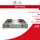Chelstar Dapur Gas Nyalaan Jet 2 Pembakar Gas Cooker 13.6kW Super Jet Flame Stainless Steel 2 Burner Stove CDF-936J