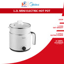 Midea Periuk Elektrik dengan Fungsi Kukus Electric Hot Pot with Steam Function 1.2L MPC-EC6012-WH