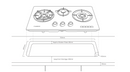Faber Dapur Gas Kaca Tanam Built-In Glass Cooker Hob PRESTO-2B/76BK