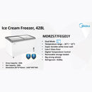 Midea Peti Aiskrim Ice Cream Freezer 428L MDRZ577FEG01Y