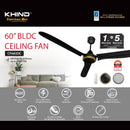 Khind Kipas Siling Ceiling Fan 60’’ BLDC Motor (1set) CF683DC ( White / Black )