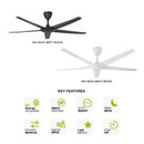 Alpha Kipas Siling Cosa Ceiling Fan (56") EX9-5B/56 (Matt Black / Matt White)