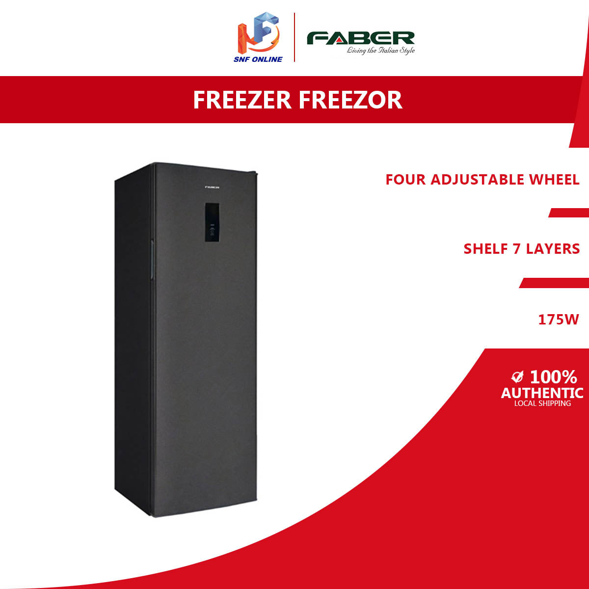 Faber Peti Sejuk Beku - 300L Upright Freeze Freezor FF-305BK