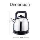 Pentec Cerek Elektrik 4.3L Electric Kettle SUS304 Stainless Steel Body Apple Type Easy Filling XSK-43