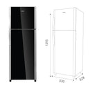 Faber 180L Fridge Refrigerator Frigor Glass Door peti sejuk 2 pintu FC 238 BK FRIGOR238BK