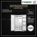 Faber (500L) Side By Side Inverter Refrigerator / Electronic Control Frost Free Fridge LUSSO SBS-500DG