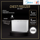 Midea Peti Sejuk Beku 390L Chest Freezer WD-300W (White Inner)