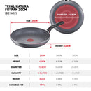 Tefal Kuali 20cm Cookware Natura Frypan Pan Non-Stick B22602 B2260295