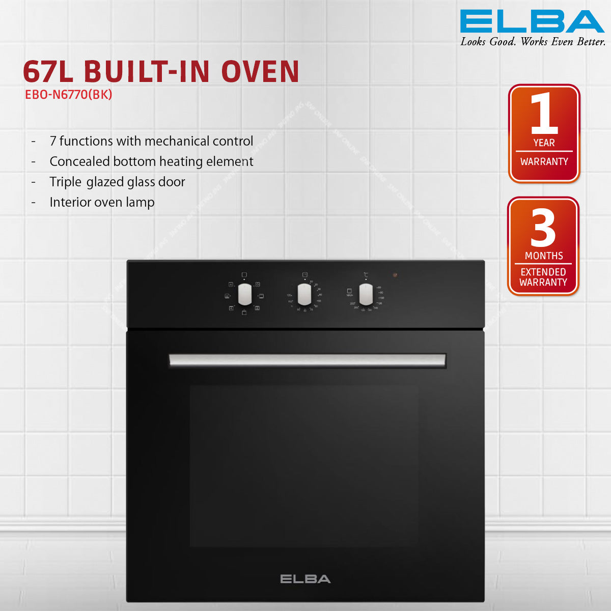 Elba BuiltIn Microwave Oven EBON6770(BK)