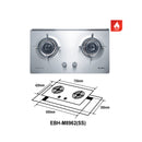 Elba Dapur Gas Tanam Built-In Stainless Steel Gas Hob EBH-M8962(SS)