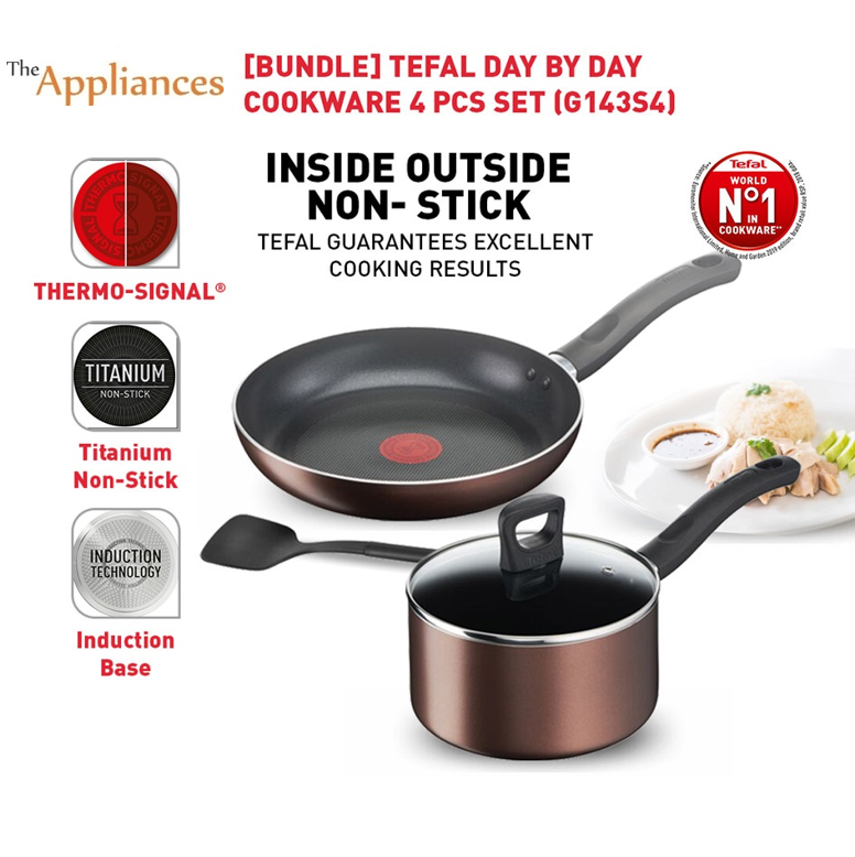 Tefal Day by Day 4-PC set (FP24cm+SCP18cm+Small Spatula) G143S4