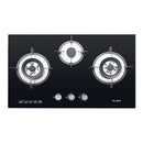 Elba Slim Cooker Hood ESH-M9098(BK) + Elba Dapur Gas Kaca 3 Pembakar Triple Burner Tempered Glass Hob EGH-K8843G(BK) (COMBO SET)