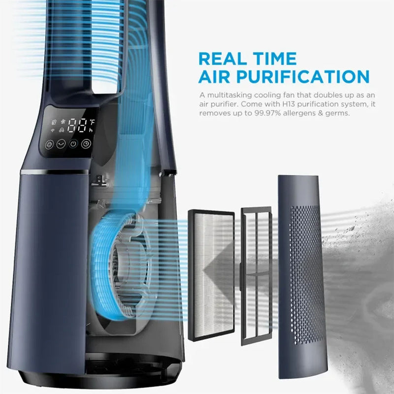Midea Kipas Tower Fan Bladeless Fan + Air Purifier With SensiCool Technology MBF-150P