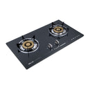 Milux Dapur Gas Kaca 2 Pembakar Built-in Two Burners Gas Cooker Glass Hob MGH-222(BK) MGH-233
