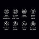 Milux  Dapur Gas Kaca 9 Burner Head Glass Hob Gas Cooker MGH-F288L