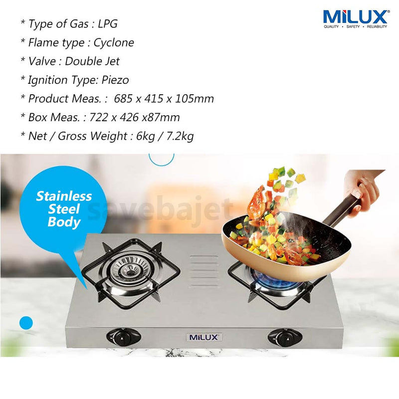 Milux Stainless Steel Gas Stove dapur gas MSS-2800