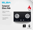 Elba Dapur Gas Kaca 2 Burner Tempered Glass Hob EGH-K8842G(BK) EGH-N8822G(BK)