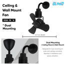 Alkova Kipas Siling  Ceiling Fan 16" KONA-3B/16 (Walnut/MB) (MattBlack)