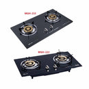 Milux Dapur Gas Kaca 2 Pembakar Built-in Two Burners Gas Cooker Glass Hob MGH-222(BK) MGH-233