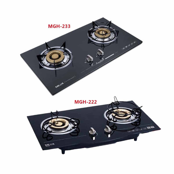 Milux Built-in Two Burners Gas Cooker Glass Hob MGH-222(BK) MGH-233