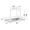 Rubine Cooker Hood With Wall Cap RCH-BOXLINE XR-90SS