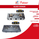 Faber Dapur Gas 3 Burners Glass Gas Stove FC GLAZZO G3713 / FC GLAZZO G343