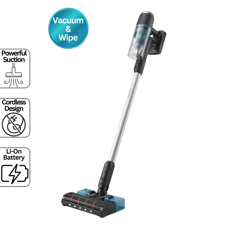 Philips Vakum Tanpa Wayar Cordless 2 in 1 Vacuum Wipe XC3133/61