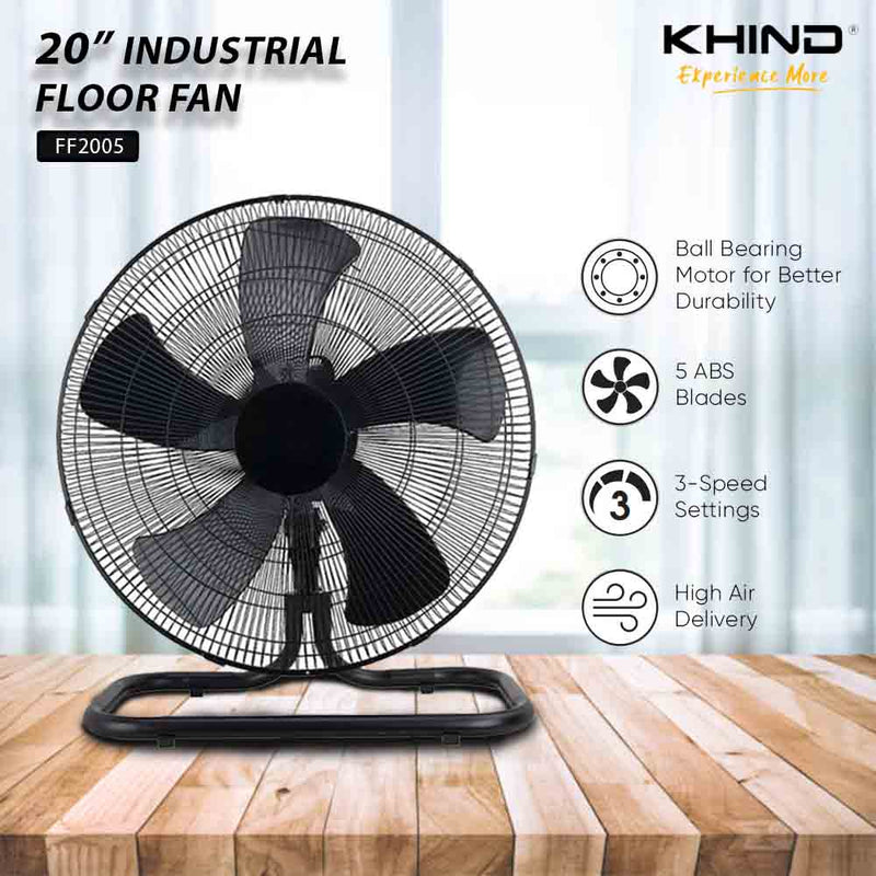 Khind 20" Industrial Floor Fan with ABS Fan Blade FF2005 kipas