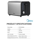 Midea Pembakar Roti Bread Toaster With 2 Preset Functions MTO9502SBMK