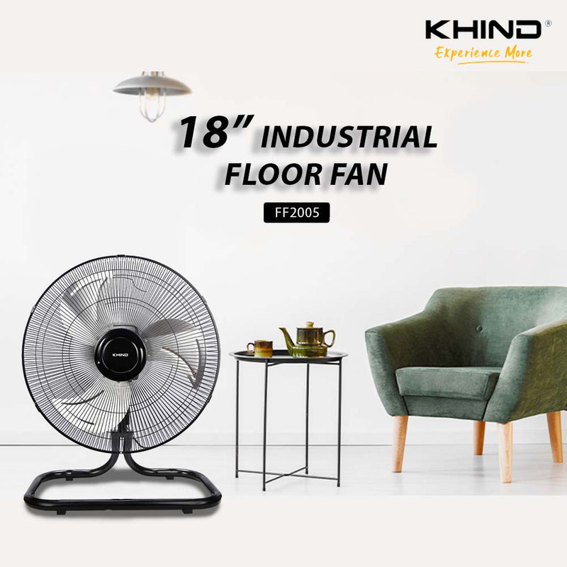 Khind 18" Industrial Floor Fan with Aluminium Fan Blade FF1805 kipas