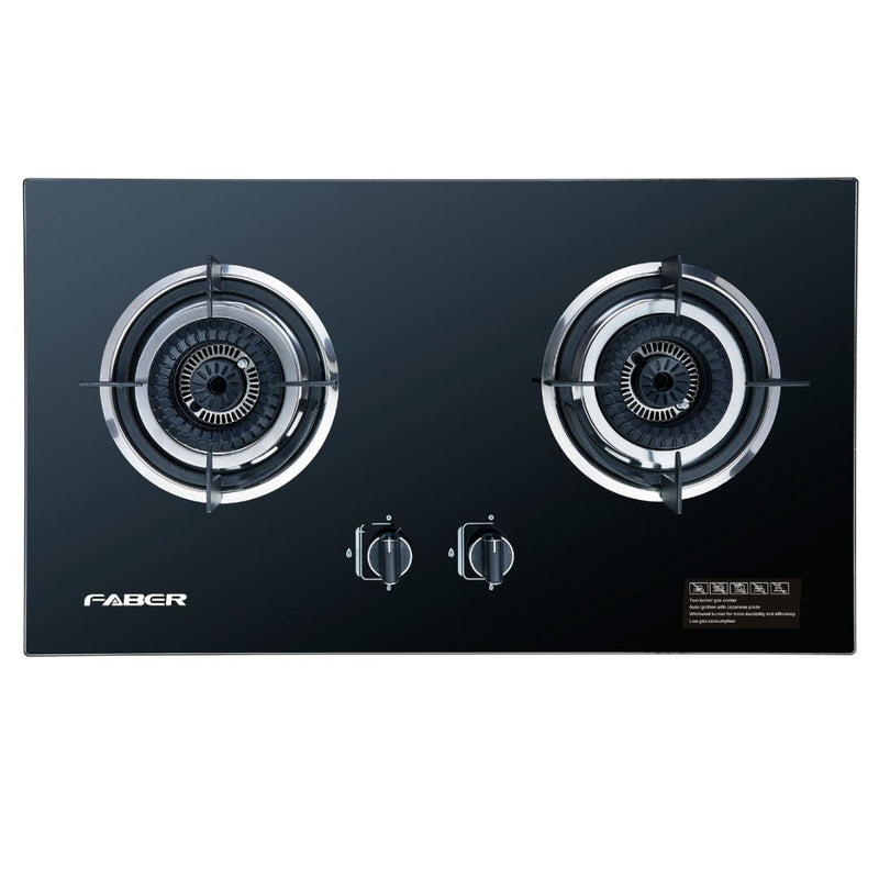 Faber Built-In Glass Cooker Hob LAVIN 2B/76BK + Faber Cooker Hood FABERJET ZITTO 90SS (Combo Set) 2B/76BK + ZITTO 90SS
