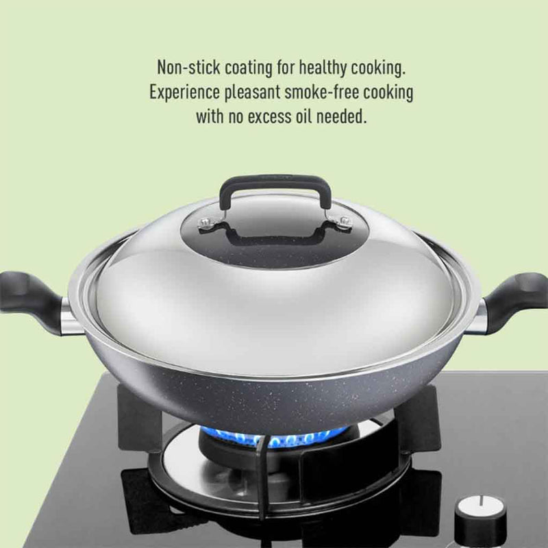 Tefal Cookware Natura Deep Frypan 26cm B22665 / 28cm B22666 / Wok 34cm With Lid B22696