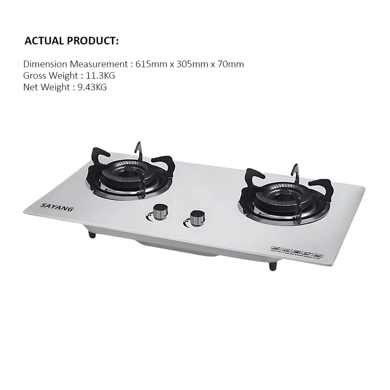 SAYANG Double Burner Stainless Steel Hob ELH0594