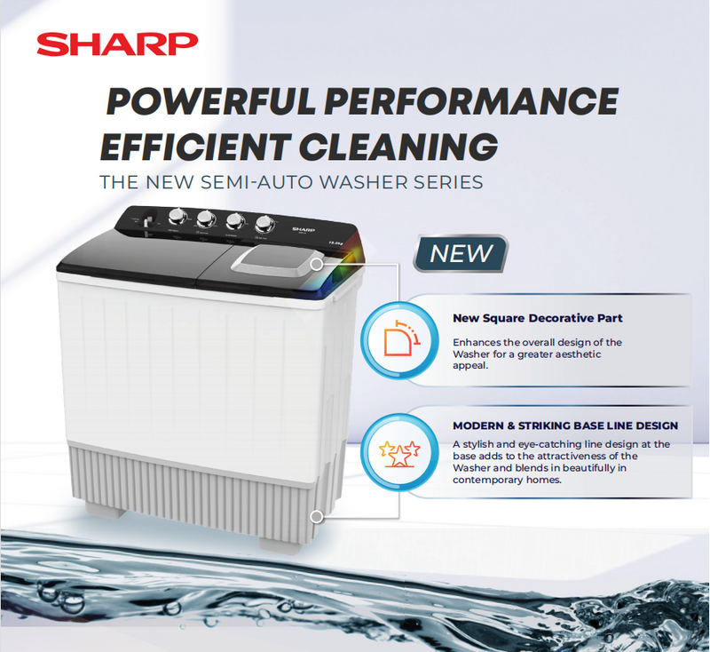 Sharp Semi Auto Washing Machine Washer ( 13kg ) ESTP1316