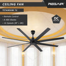 Regair Inovo TITANIUM 72” Kipas Siling Ceiling Fan 8 Blades with DC Motor TITANIUM72-MB