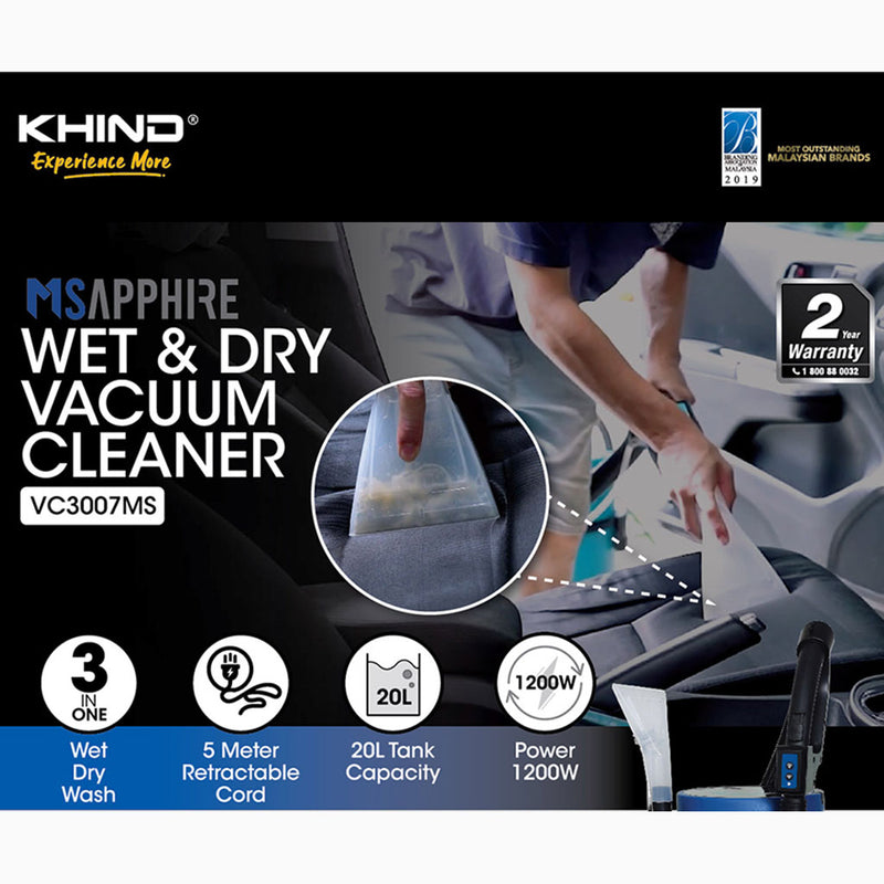 Khind Wet & Dry Vacuum Cleaner VC3007MS