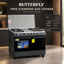 Butterfly Dapur Berdiri dengan Ketuhar - Free Standing Gas Cooker With Oven 60L BGC-G80FS
