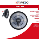 Rezo Kipas Dinding (20'') Wall Fan 4 Blade M10