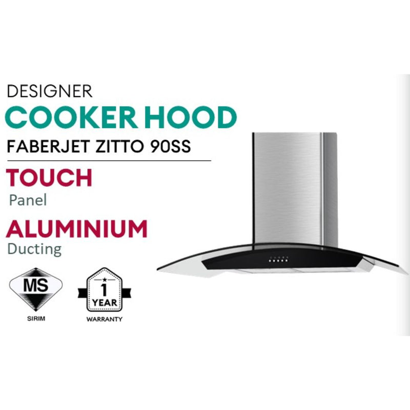 Faber Penyedut Asap - Cooker Hood 1000m3/h FABERJET ZITTO 90SS