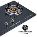 Milux Dapur Gas Kaca 2 Pembakar Built-in Two Burners Gas Cooker Glass Hob MGH-222(BK) MGH-233